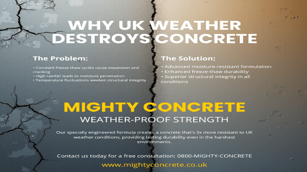 Why UK Weather Causes Concrete To Fail - And How Mighty Concrete Solves The Problem