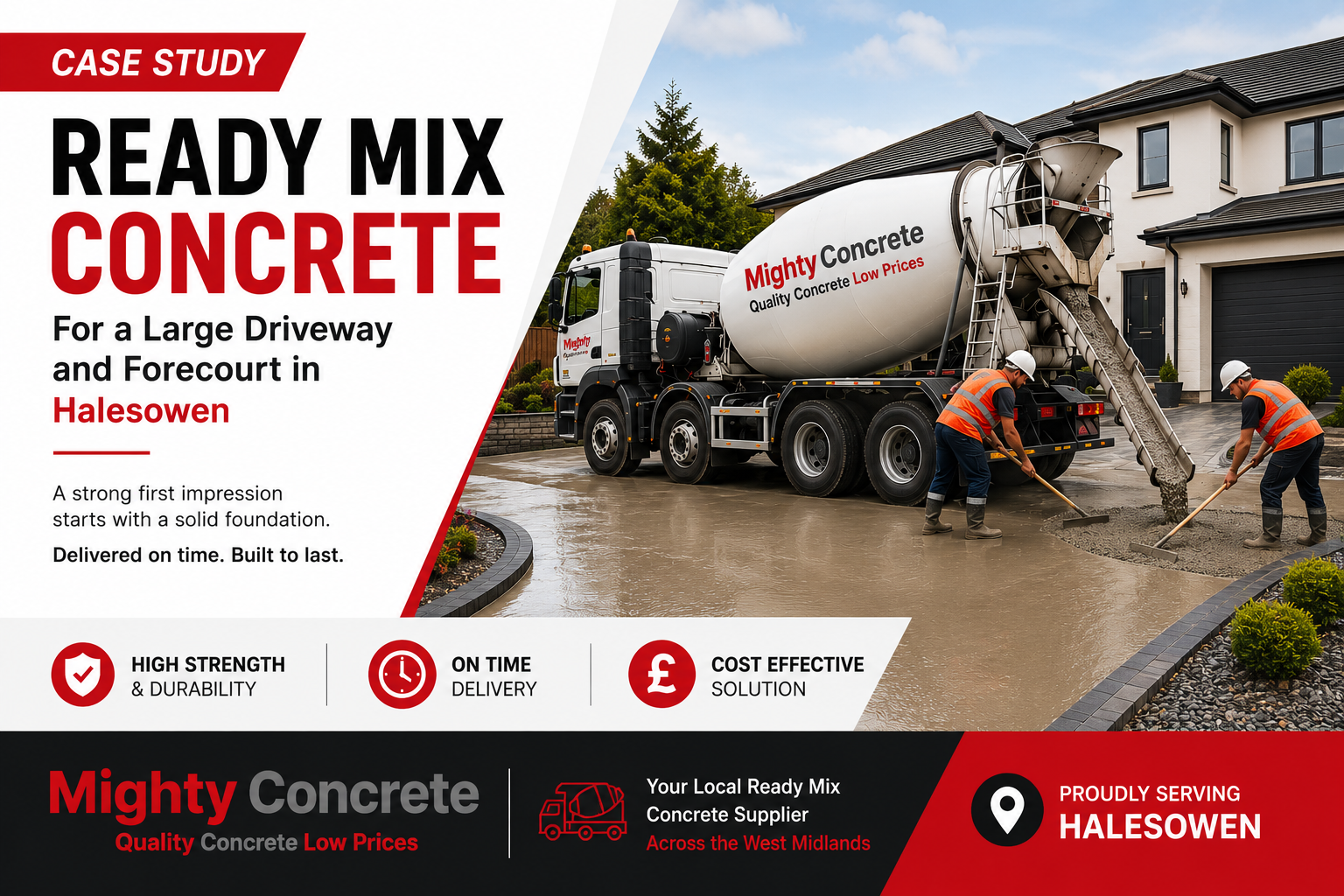 Ready Mix Concrete for a Large Driveway and Forecourt in Halesowen | Case Study